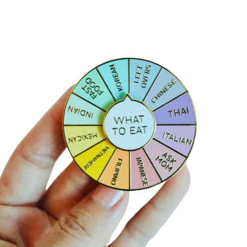 What To Eat Spinning Enamel Pin