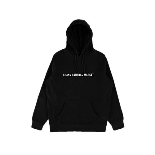 Straight Logo Hoodie - Black