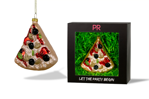 Slice of Pizza Glass Ornament